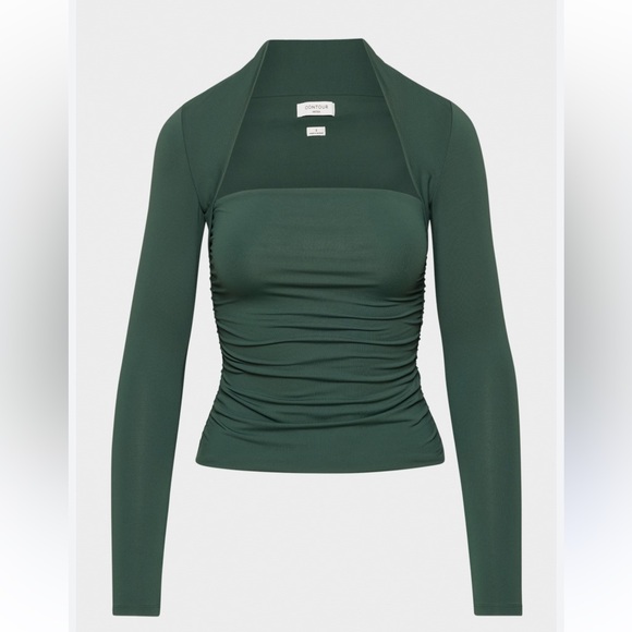 Aritzia Contour Flourish Long sleeve Blouse in Forest Green Size Medium NWT - Picture 7 of 7